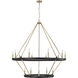 Carruth 15 Light 45 inch Matte Black/Modern Gold Chandelier Ceiling Light